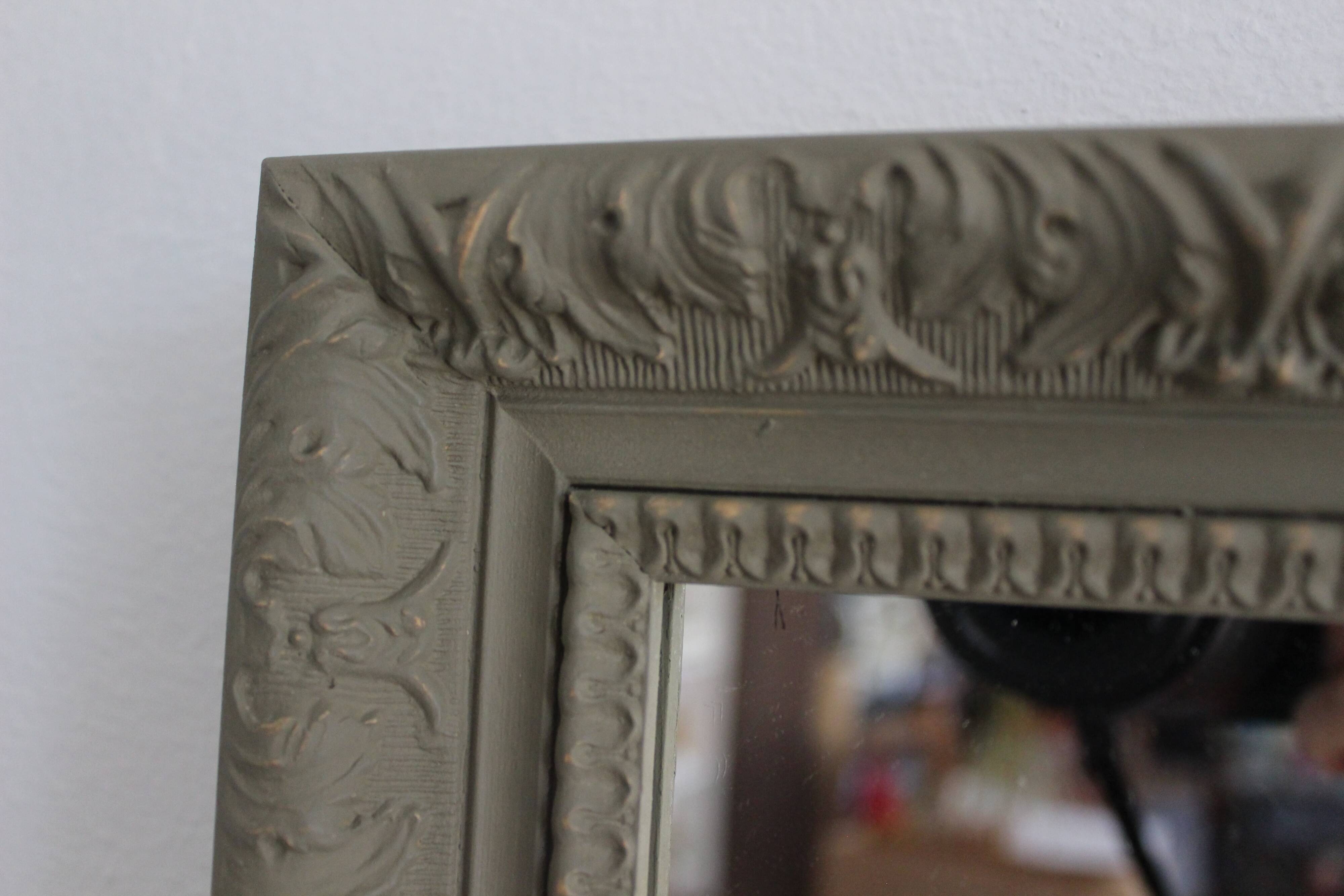 Rectangular khaki patinated mirror