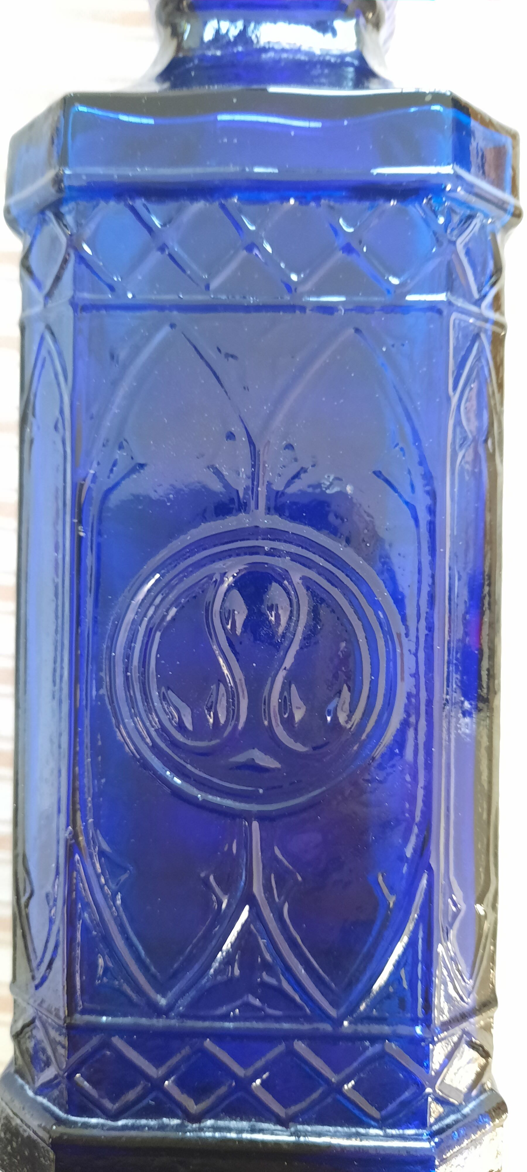 Blue glass bottle