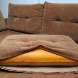 Steiner velvet chocolate sofa, 70s