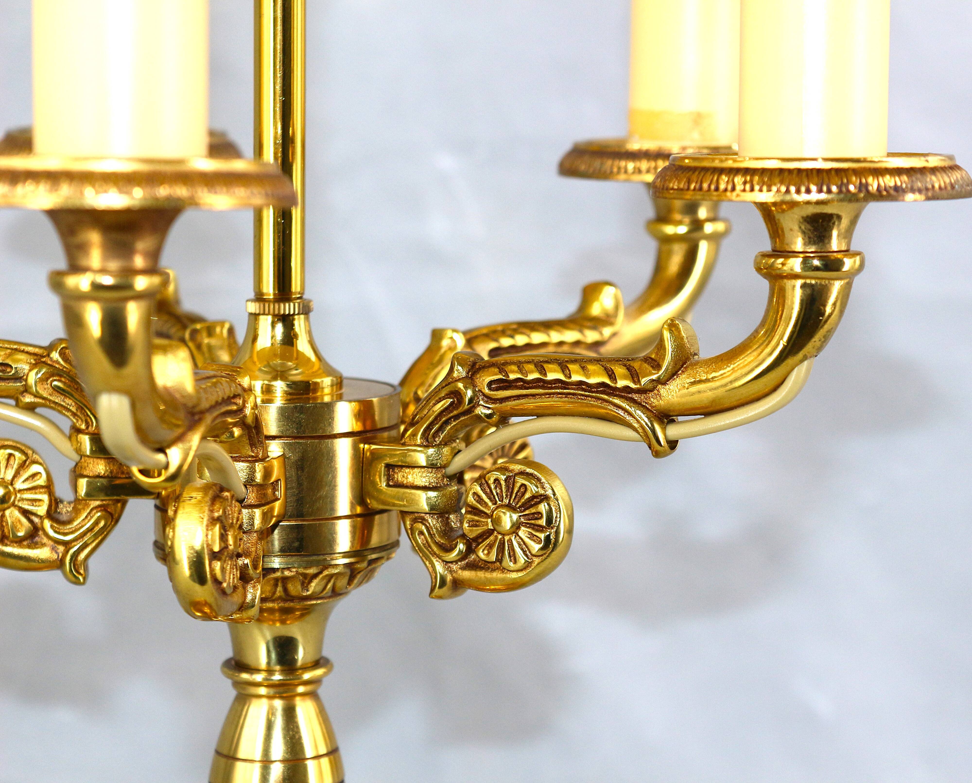 Bronze Bouillotte Lamp in Solid Empire Style Five Lights * Lucien Ga