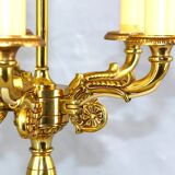 Bronze Bouillotte Lamp in Solid Empire Style Five Lights * Lucien Ga