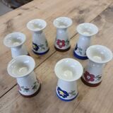 7 old glazed stoneware mazagrans