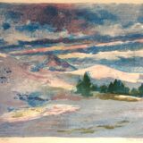 Color lithograph signed and numbered Georges Gaillard, La Montagne Sainte Victoire