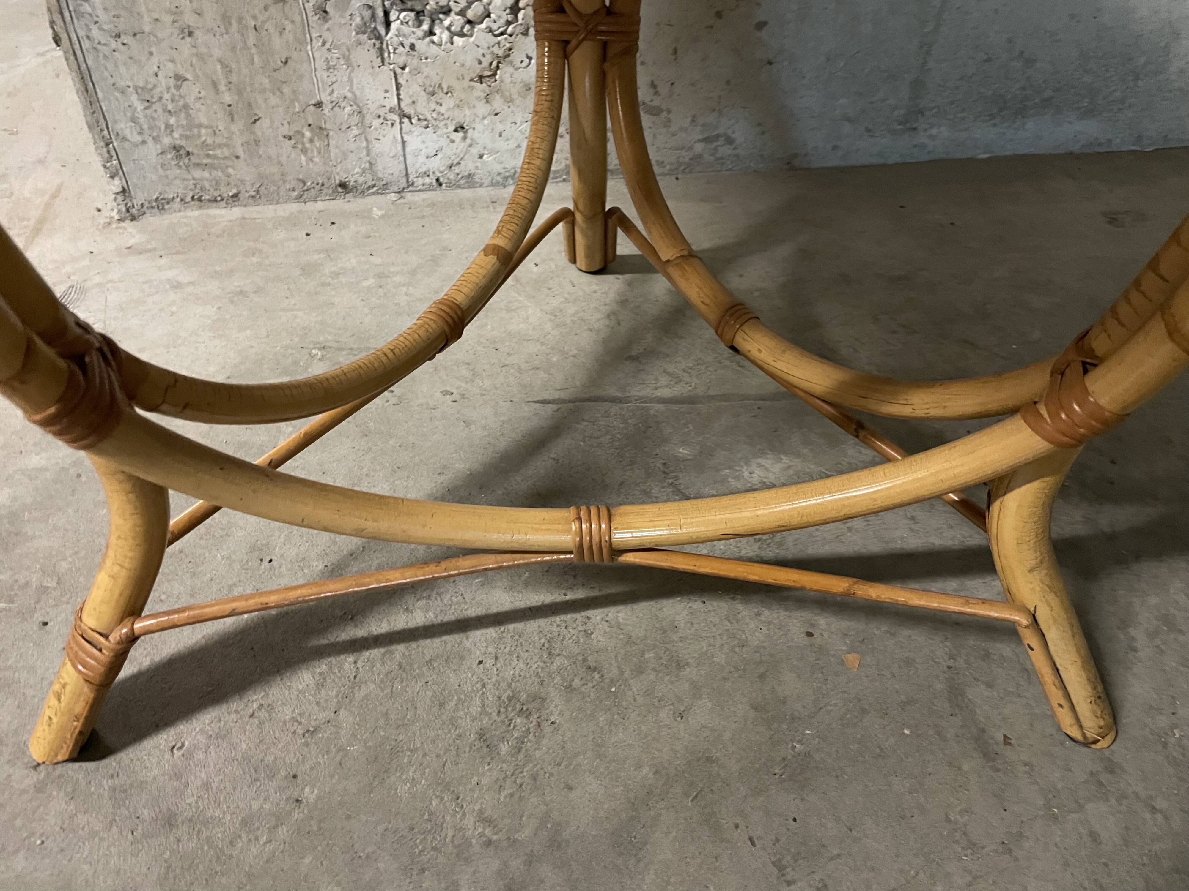 Rattan coffee table from the 70s
