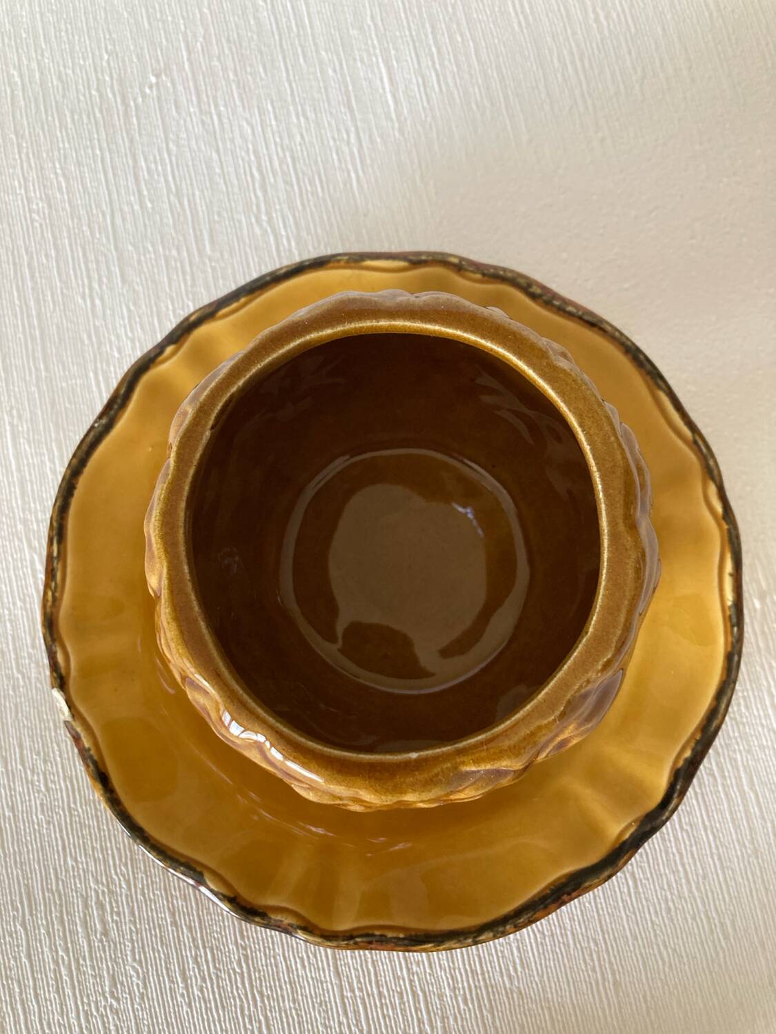 Vintage Pineapple Barbotine Jam Jar