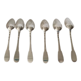 lot 6 teaspoons old Paris style of 1838 in sterling silver