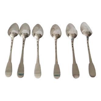 lot 6 teaspoons old Paris style of 1838 in sterling silver