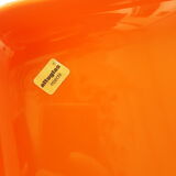 Orange plastic tray Altuglas injected flower seventies 70s vintage