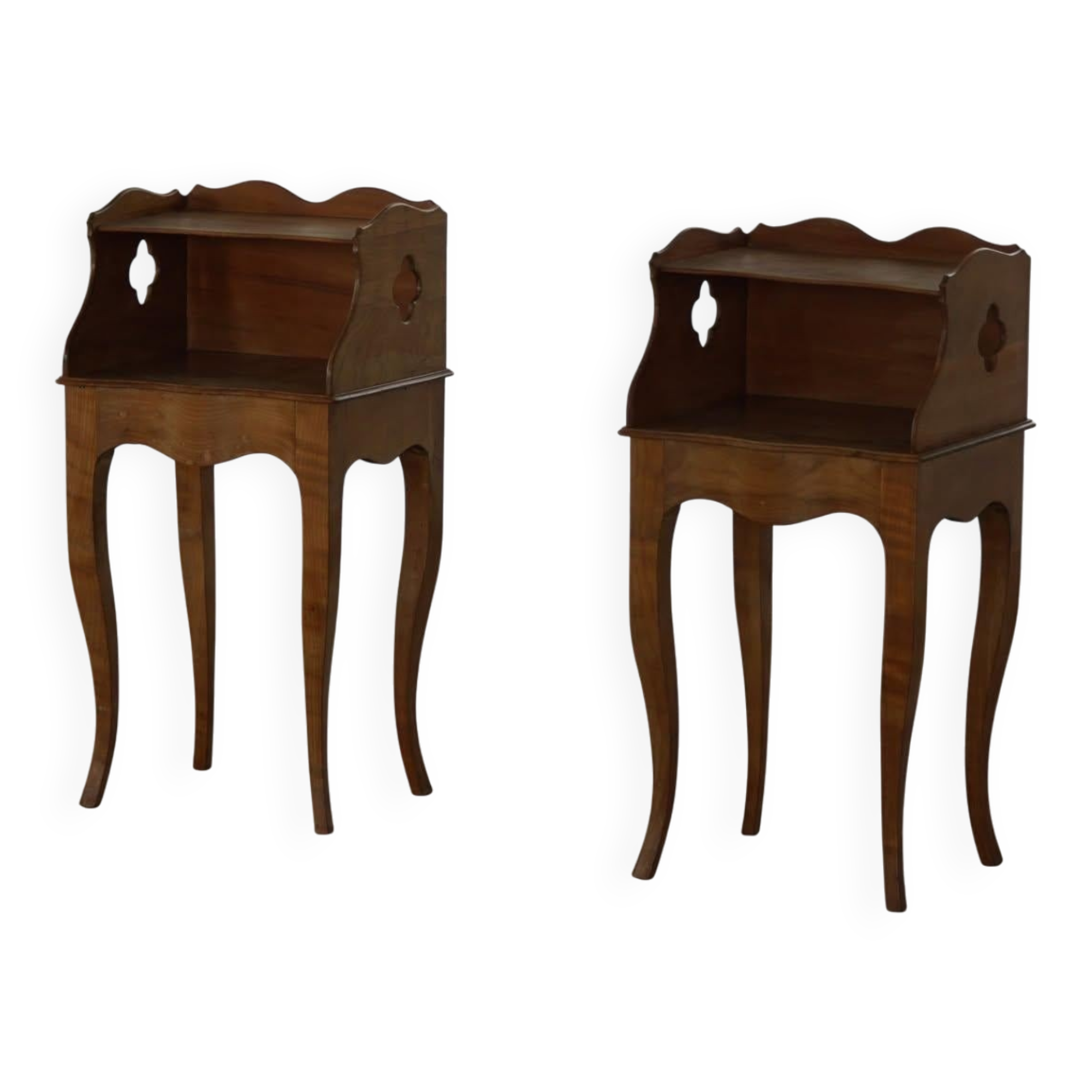 Modern Danish, An Elegant Pair of Walnut Bedside Tables, 1940s