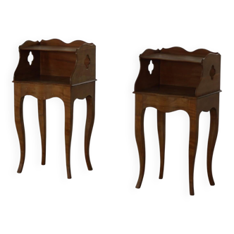 Modern Danish, An Elegant Pair of Walnut Bedside Tables, 1940s