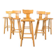 Brutalist 1960s bar stools, set of 6.