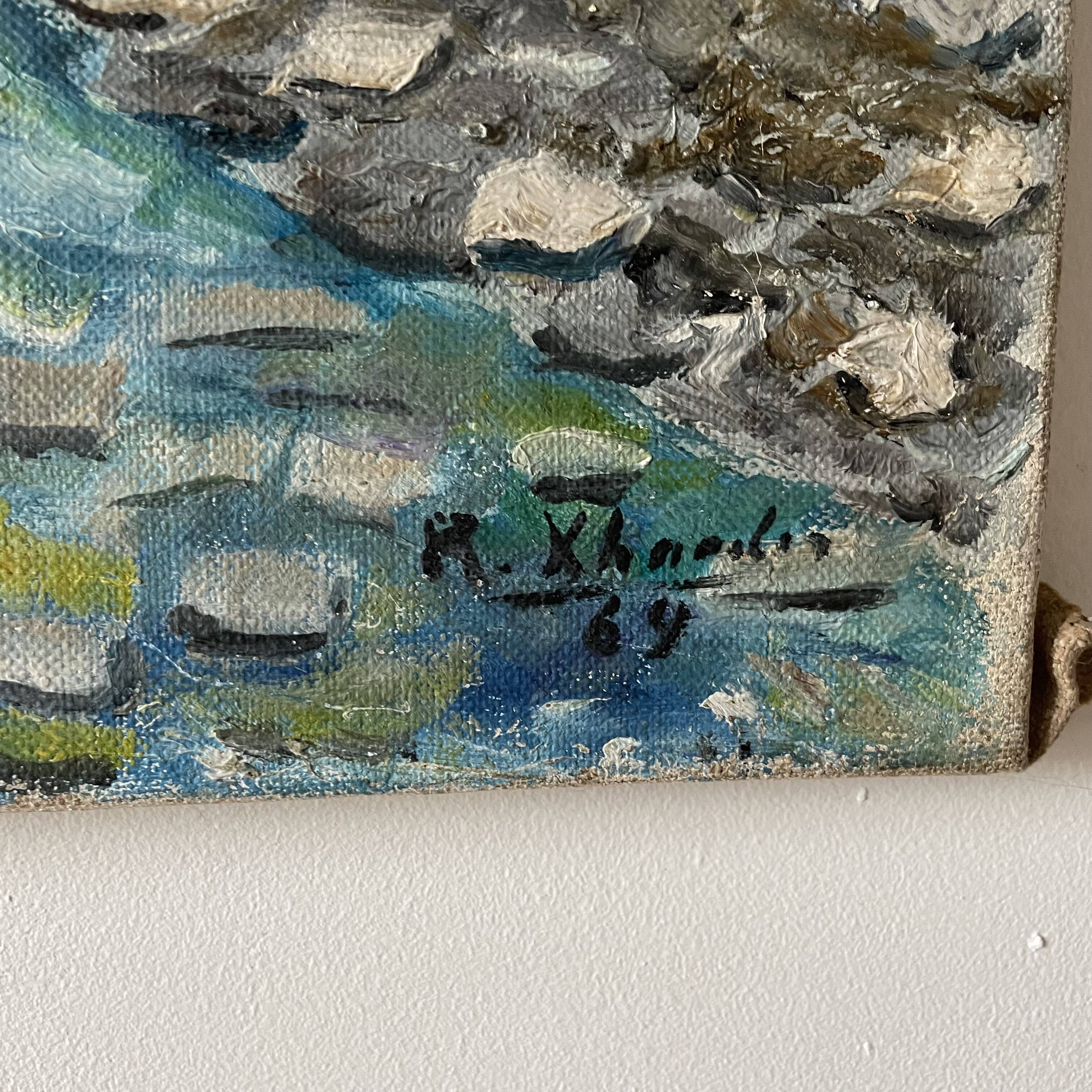 Oil on canvas "View of Corsica" signed and dated 64.