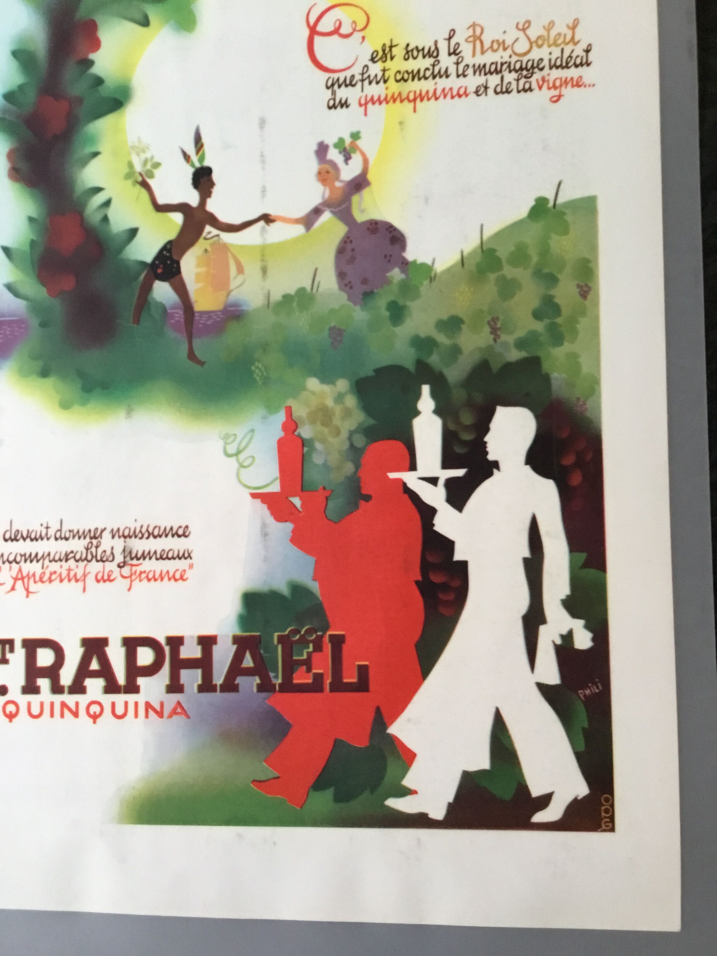 Authentic plastic advertising poster a3 st Raphael