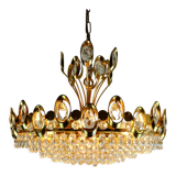 Mid century chandelier Palwa crystal glass