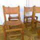 Set of 4 chairs Maison Regain in leather and solid elm.