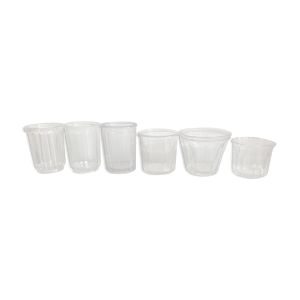 Lot 6 pots confiture - anciens verre