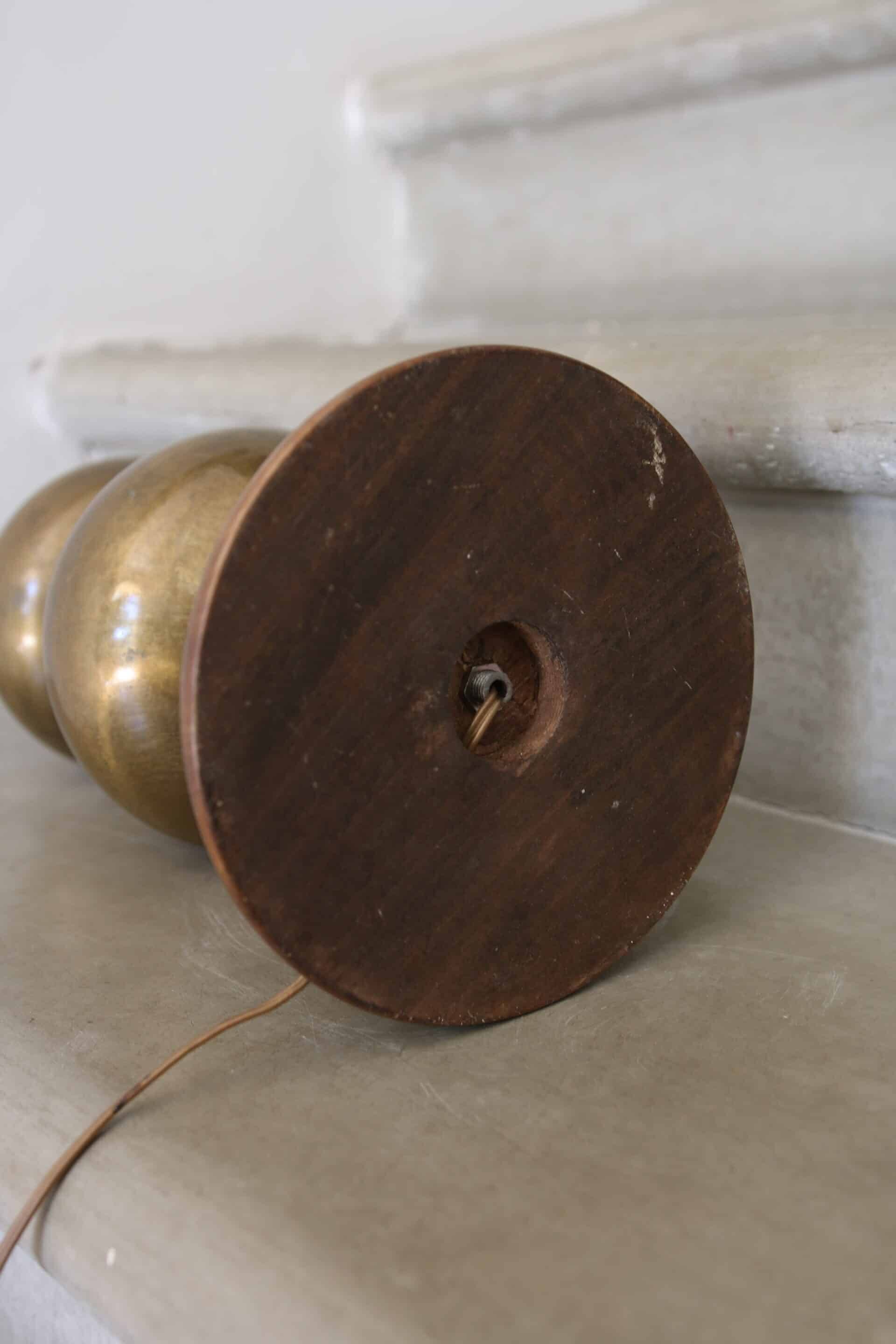 Vintage brass double globe lamp