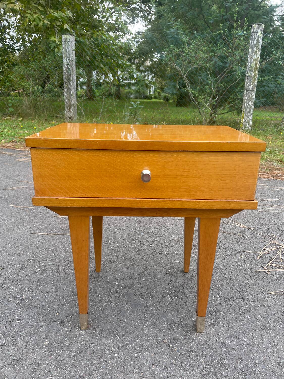 Bedside table with compass feet, 1960s