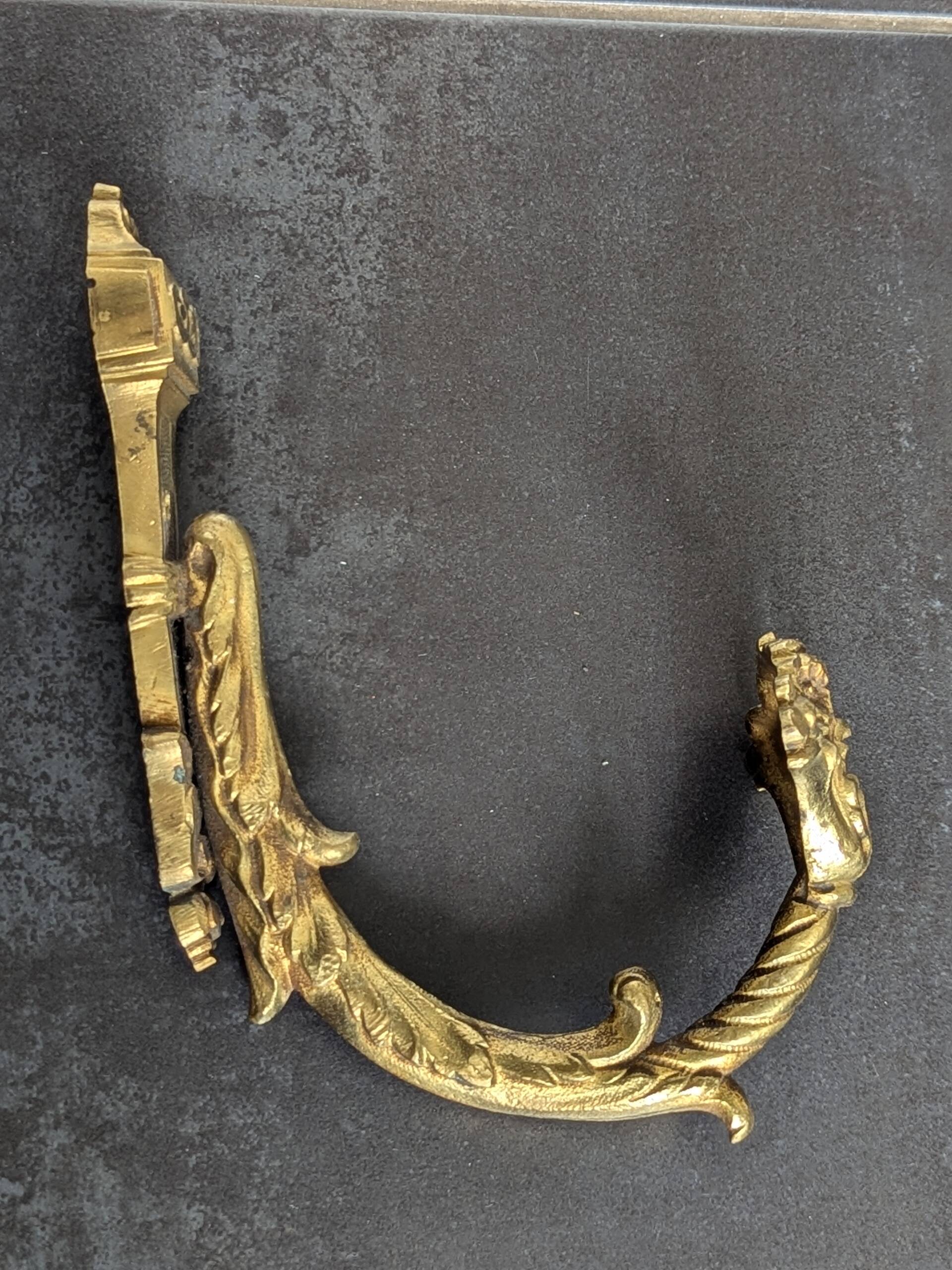 Brass floral coat hook