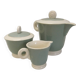 Digoin Sarreguemines almond green vintage Art Deco earthenware coffee set