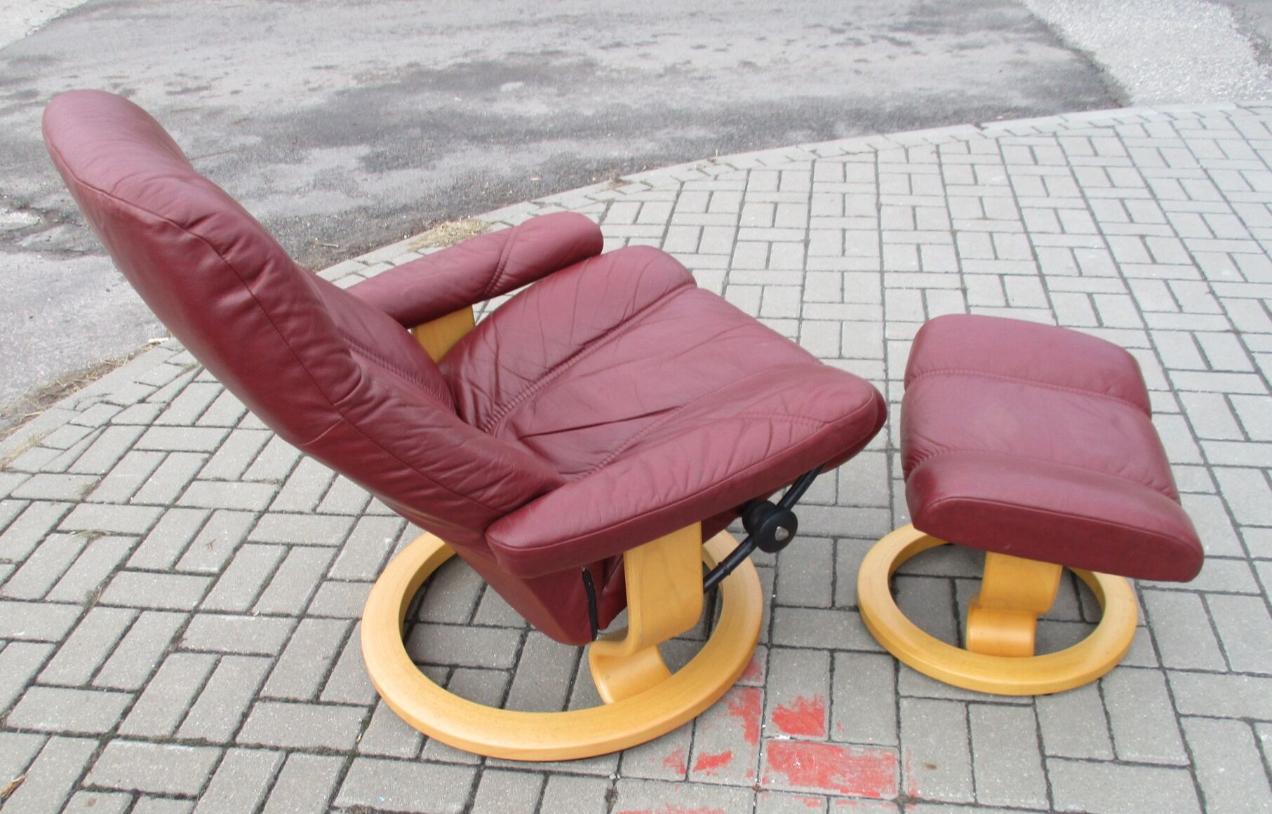 Armchair with Footstool, Stressless, Switzerland, 1970s