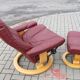 Armchair with Footstool, Stressless, Switzerland, 1970s