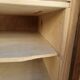 Antique 1950s double sliding door filing cabinet with curtains