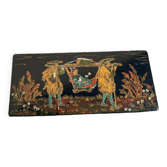 Old Napoleon III boiled cardboard pencil case