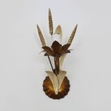 Vintage wall light with golden wheat ears Maison Masca Florence 70s