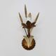 Vintage wall light with golden wheat ears Maison Masca Florence 70s