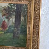 Old painting with gilded / vintage carved frame Frame dimensions: 43 x 31