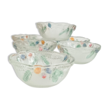 6 coupelles Luminarc vintage verre givré en relief