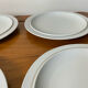 White and silver plates