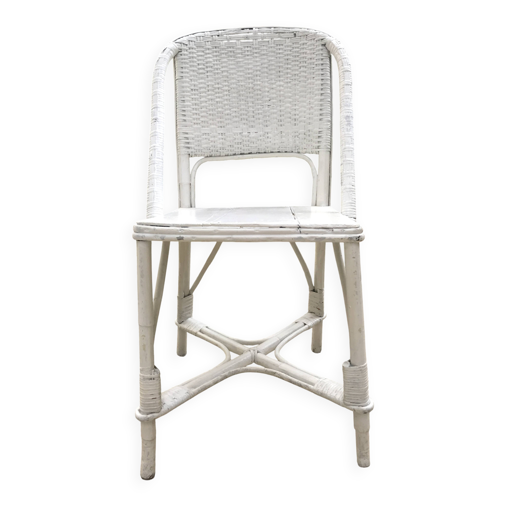 White rattan garden chair