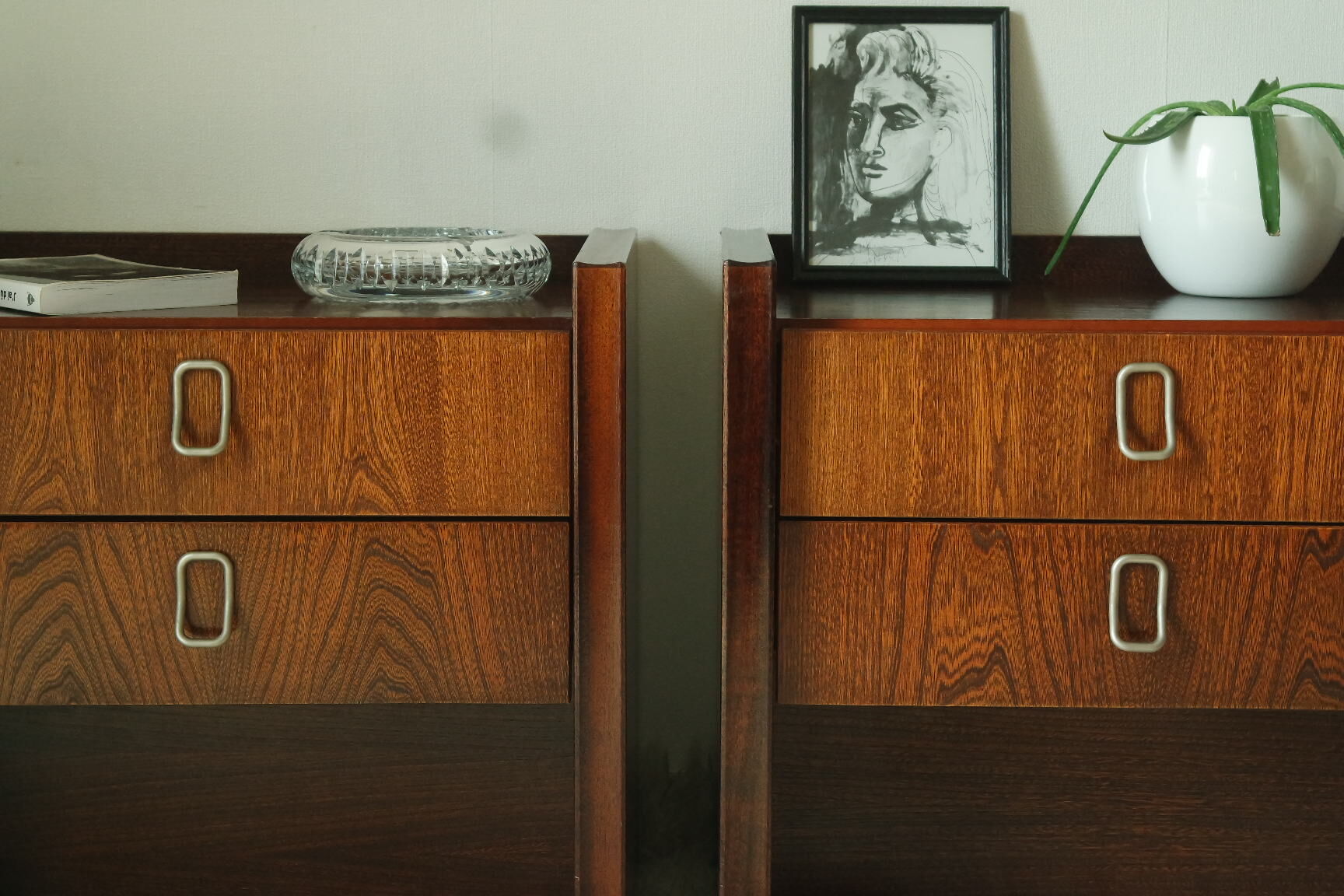 Pair of vintage vintage wood retro bedsides
