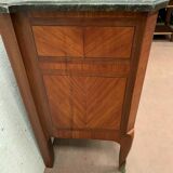 Transition style chest of drawers in rosewood and amaranth veneer, 20th century