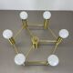 Brass Italian Stilnovo Style Atomic Space Age Ceiling Light Sconces, Italy