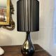 Black Touch Drop Lamp "Incidence" for tabletop use, touch-sensitive.