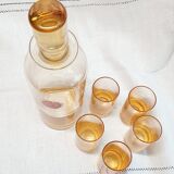 Portieux crystal decanter and its 5 glasses