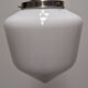 XL Art Deco suspension in white opaline, France circa 1920