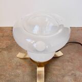 Mid-century table lamp from the 1970s, brass and glass, E27