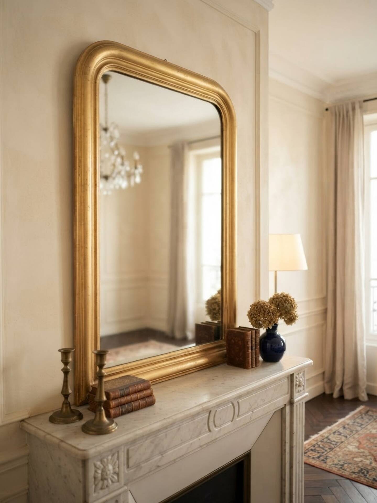 Golden mirror in Louis Philippe style