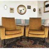 2 Vintage Velvet Armchairs