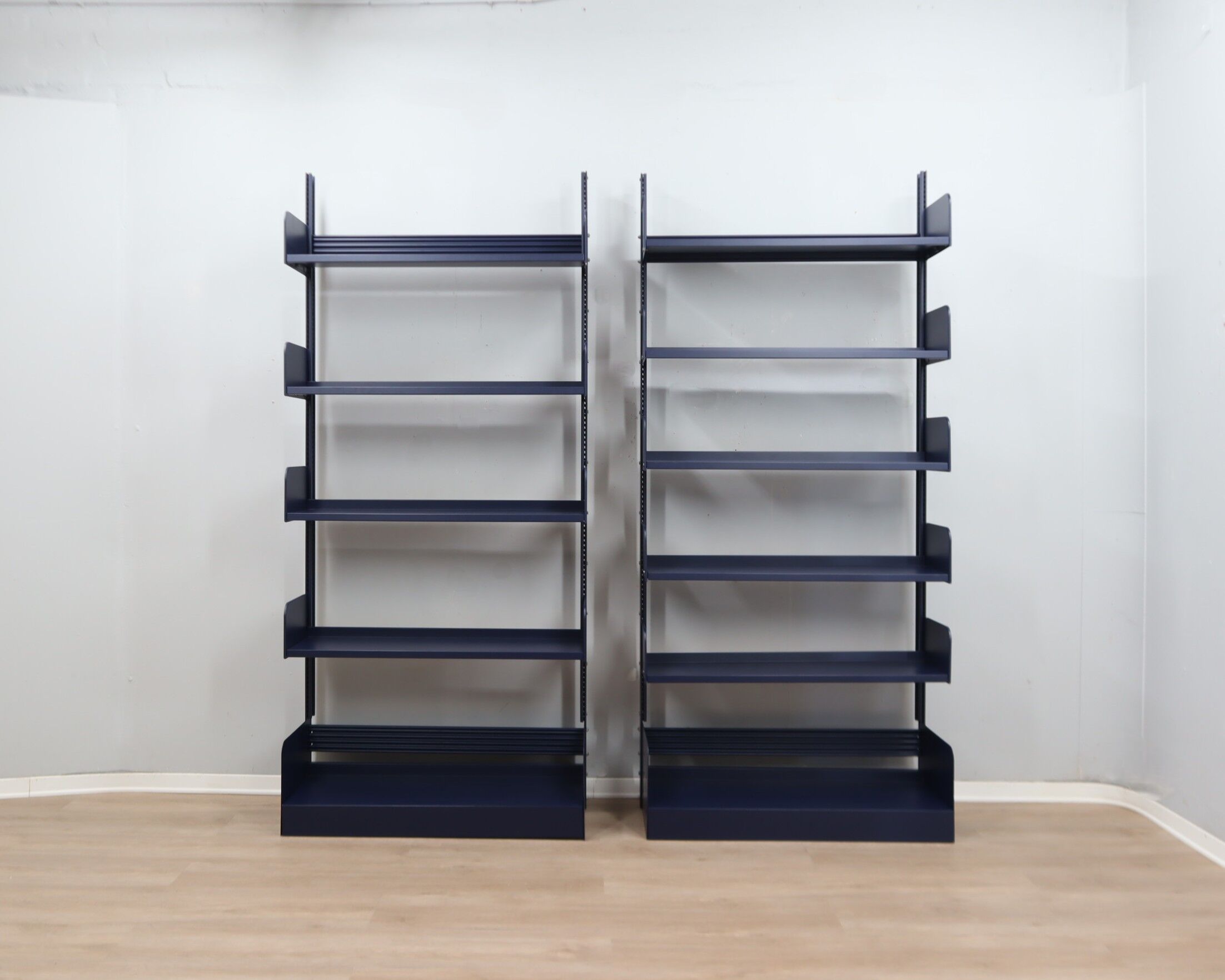 Restored Congresso modular metal bookcases LIPS VAGO 1970s, set of 2