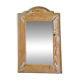 Antique mirror in raw patinated wood with pediment