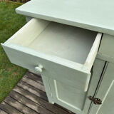 Renovated green mastic Parisian buffet.