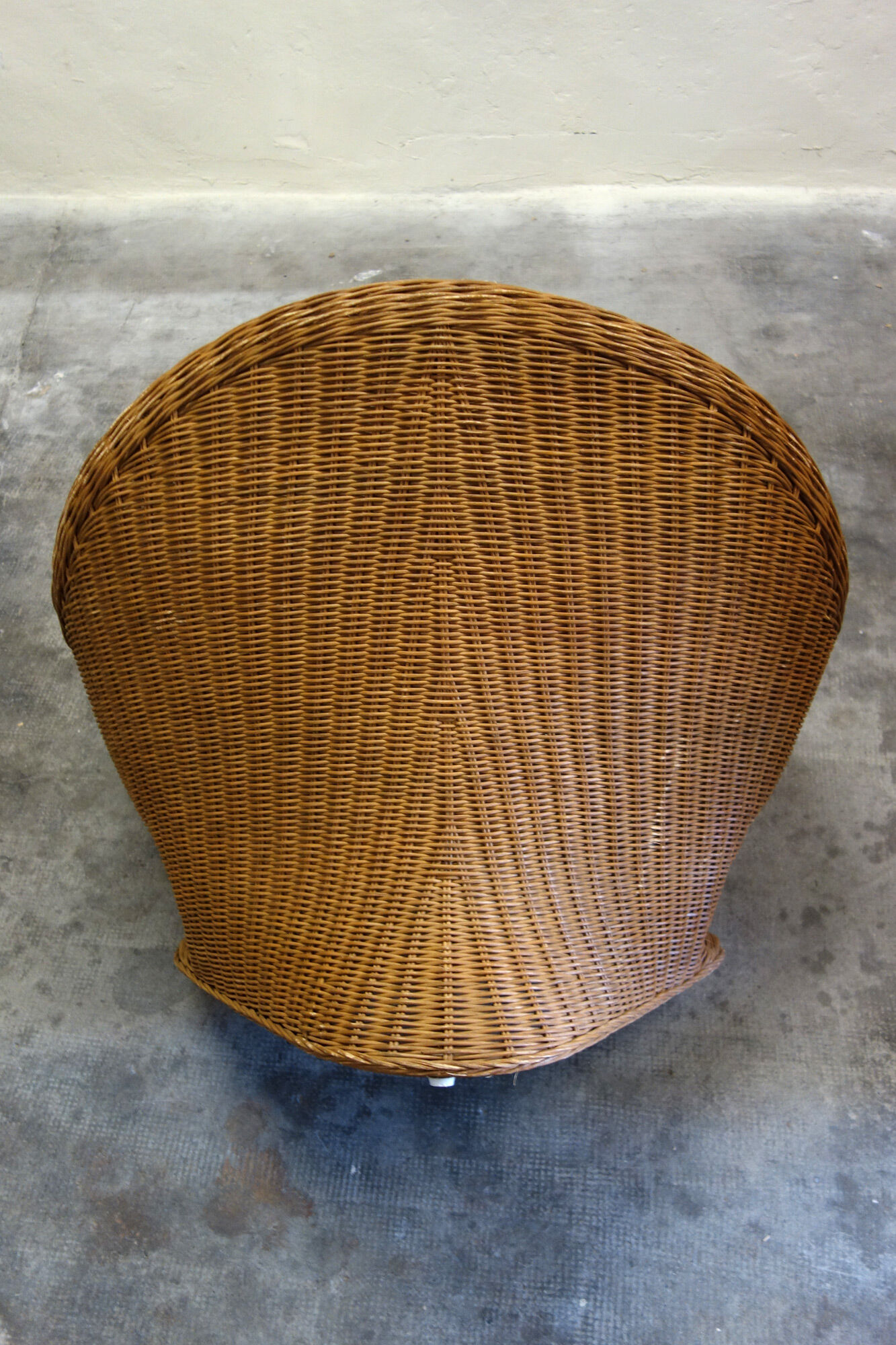 Meditation lotus armchair rattan braided 70s
