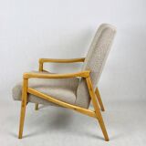 Czech Model Armchair in Beige Boucle attributed to Jiri Jiroutek, 1970s