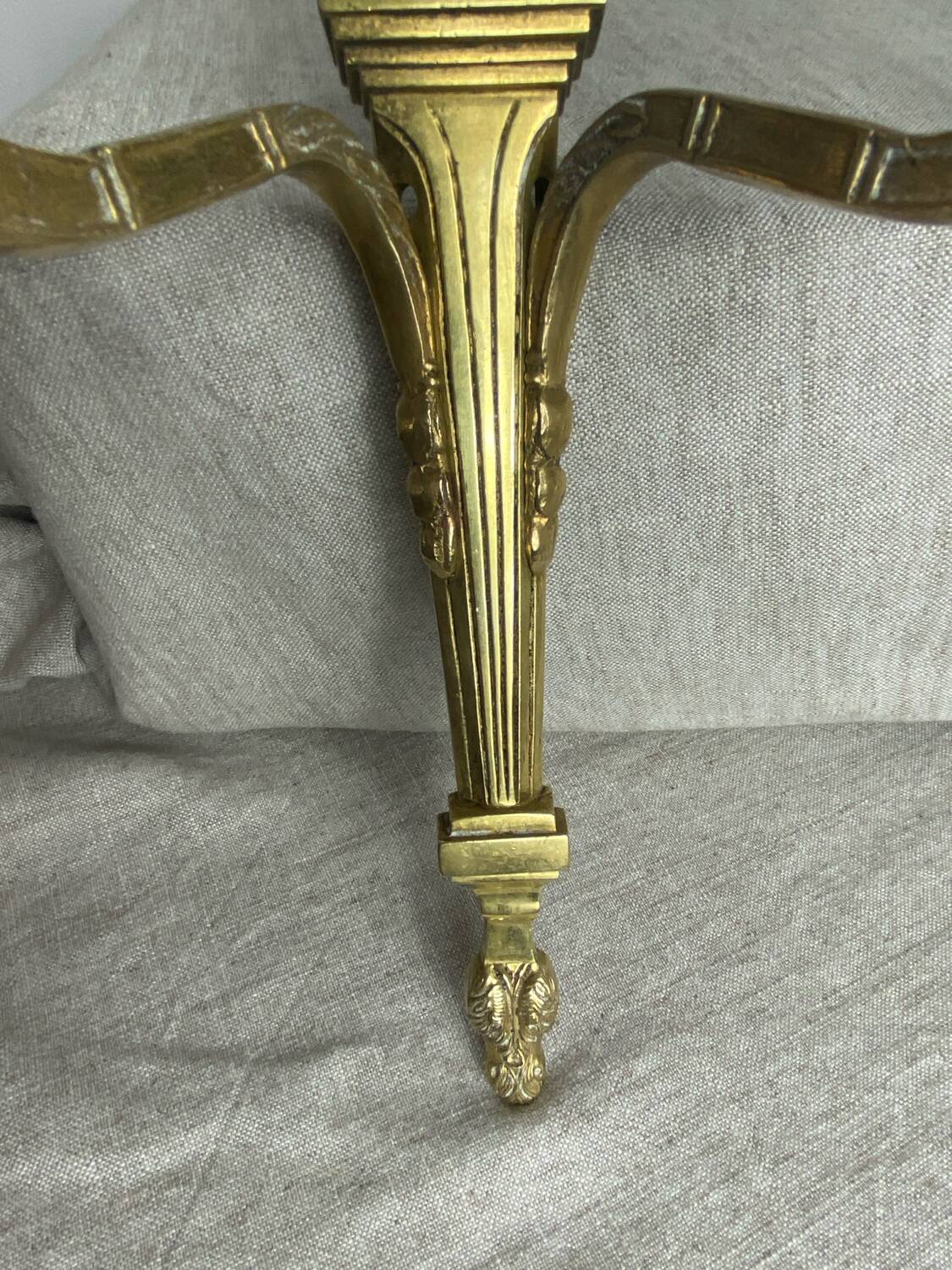 Two Empire style bronze wall candlesticks