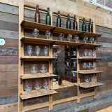 Early 20th century bar set in solid elm